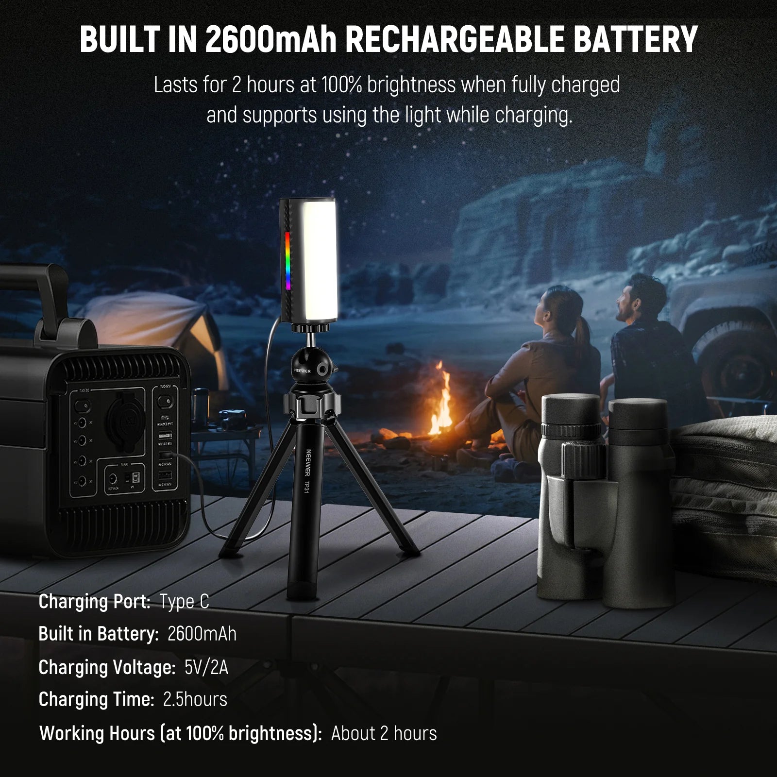 Neewer TL97C App LED Light Wand