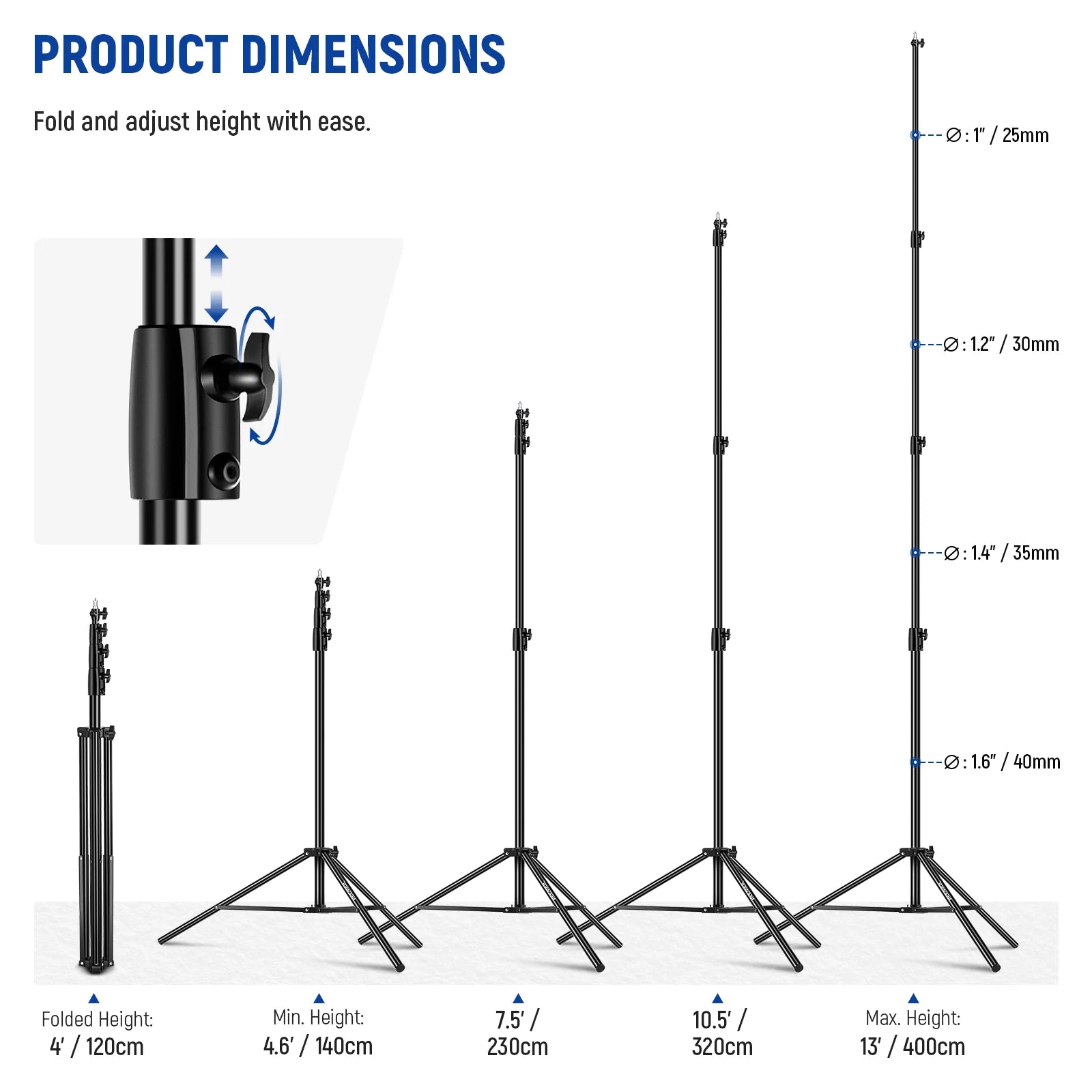 Neewer ST-400AC Air Cushioned Light Stand