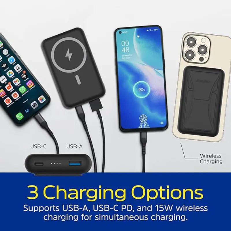 Energizer 10,000mAh Magnetic Wireless Power Bank with Foldable Stand - Techty