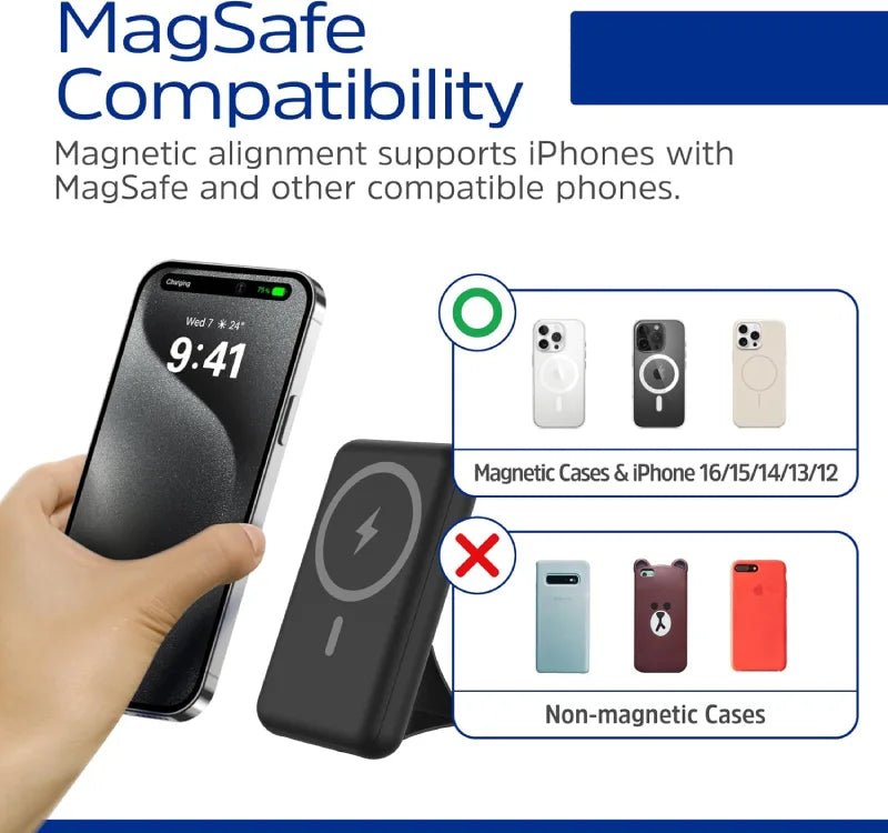 Energizer 10,000mAh Magnetic Wireless Power Bank with Foldable Stand - Techty