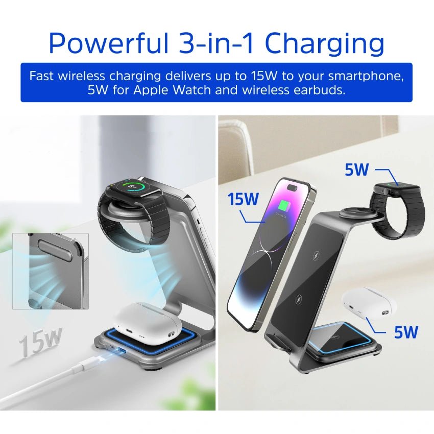 Energizer 15W 3 - in - 1 Wireless Charging Stand - Techty