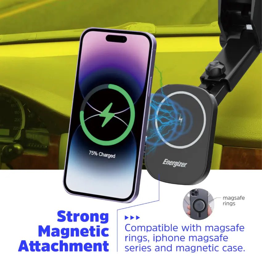 Energizer 15W Magnetic Wireless Car Charger for Phones - Techty