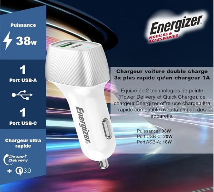 Energizer 38W Car Charger - Techty