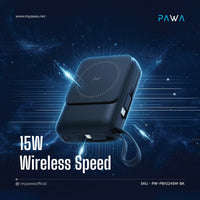 Pawa AuraGrip 22.5W 10000mAh MagSafe Power Bank with Built-in Lanyard Cable