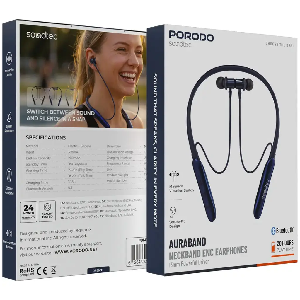 Porodo Auraband Neckband ENC Earphones