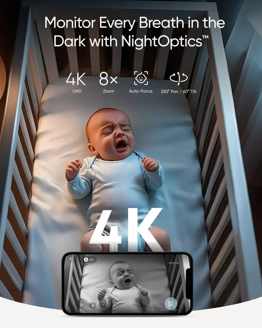 eufy E21 5" Smart Video Baby Monitor with 4K Pan-Tilt Camera