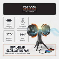 Porodo Dual-Head Oscillating Fan
