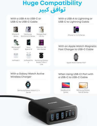 Anker A2154 112W 6-Port GaN Charger