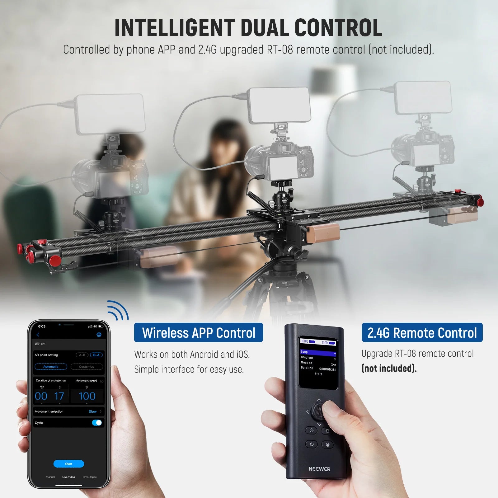 Neewer ER1 80cm App Electronic Video Slider