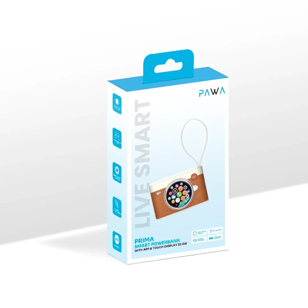 Pawa PW-PBZE3110-BW Prima Smart Powerbank with App & Touch Display 22.5W - Brown