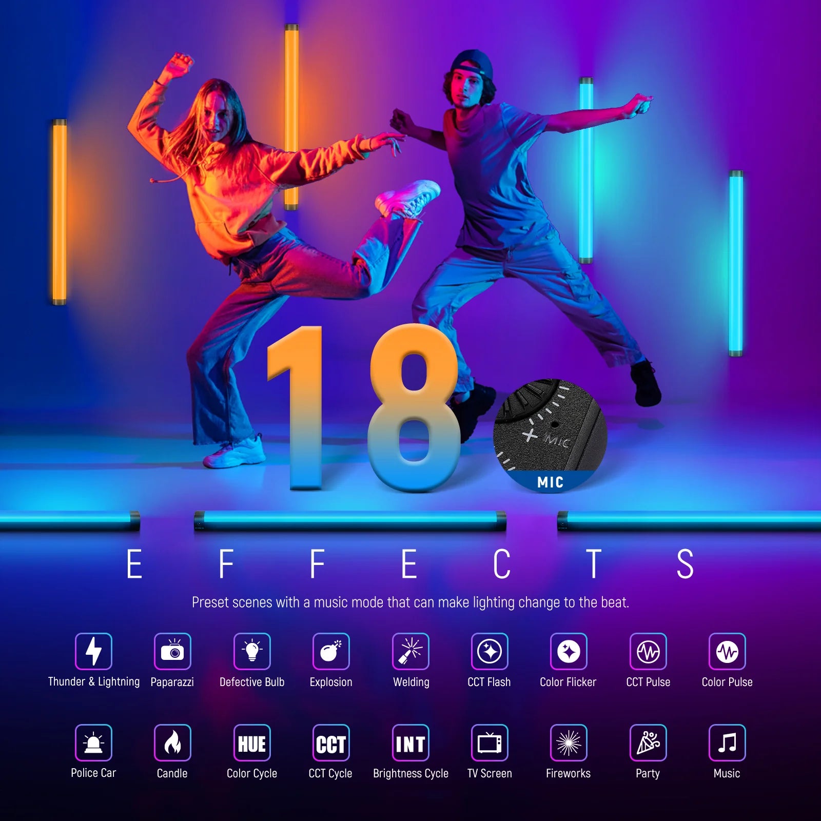 Neewer TL60 App RGB LED Tube Light