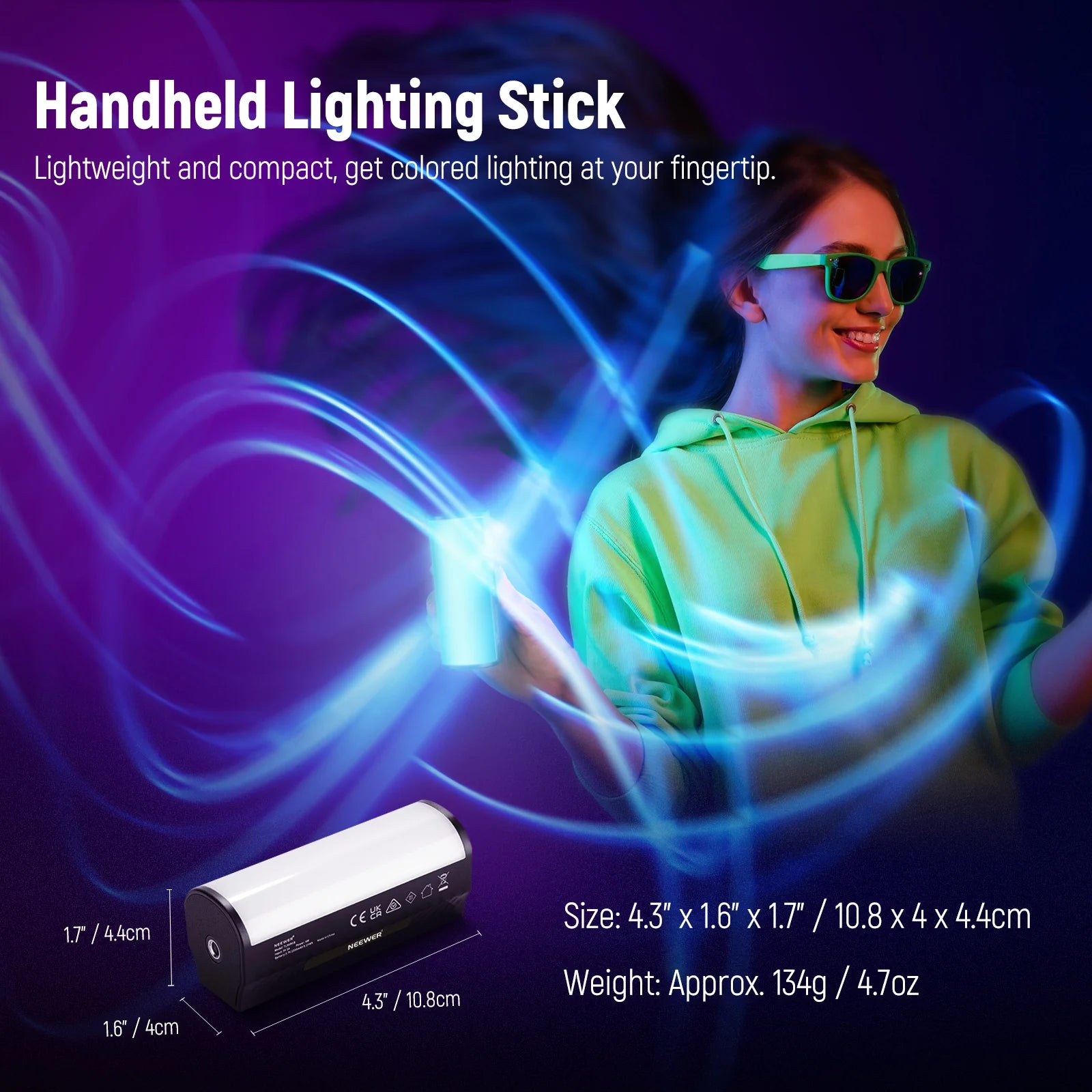 Neewer TL96RGB Handheld RGB LED Video Light Wand