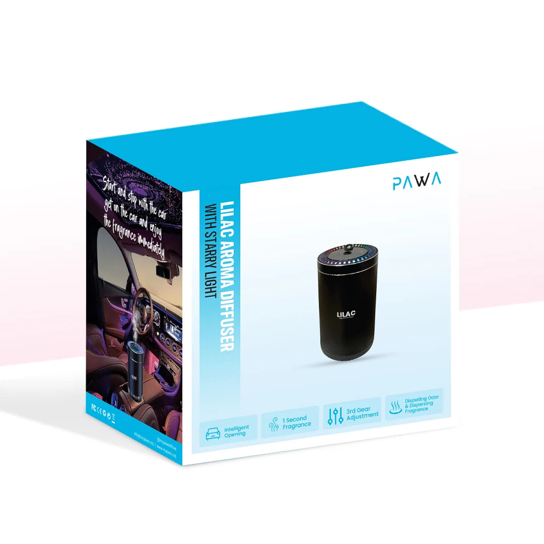 Pawa PW-PCADL80-BK Lilac Aroma Diffuser with Starry Light - Black