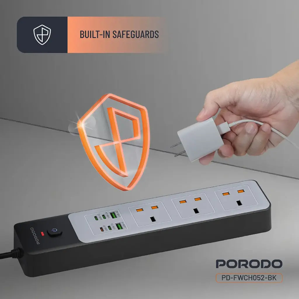 Porodo PD-FWCH052 3AC 45W Power Strip UK
