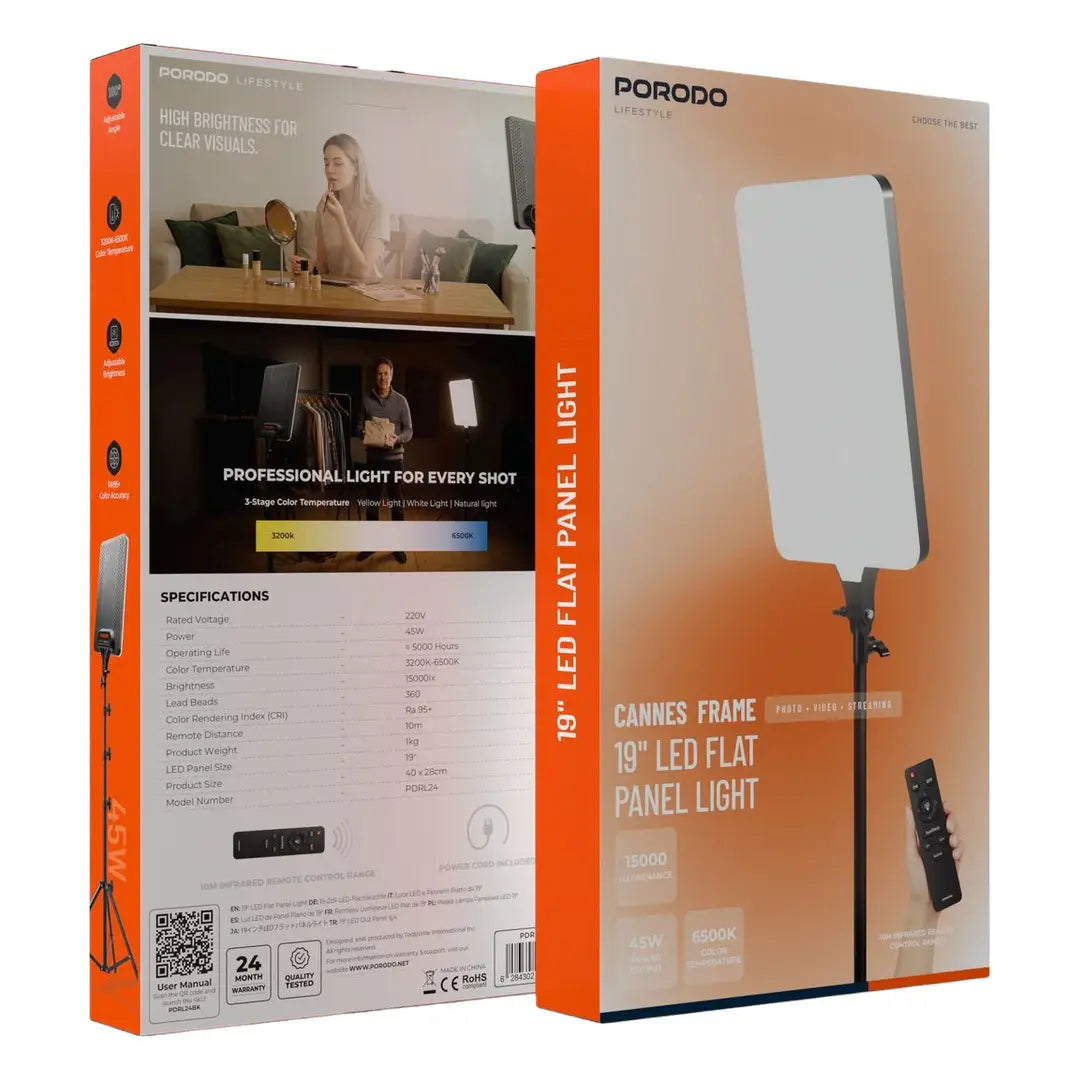 Porodo Lifestyle PDRL24 / PDRL28 Cannes Frame LED Flat Panel Light