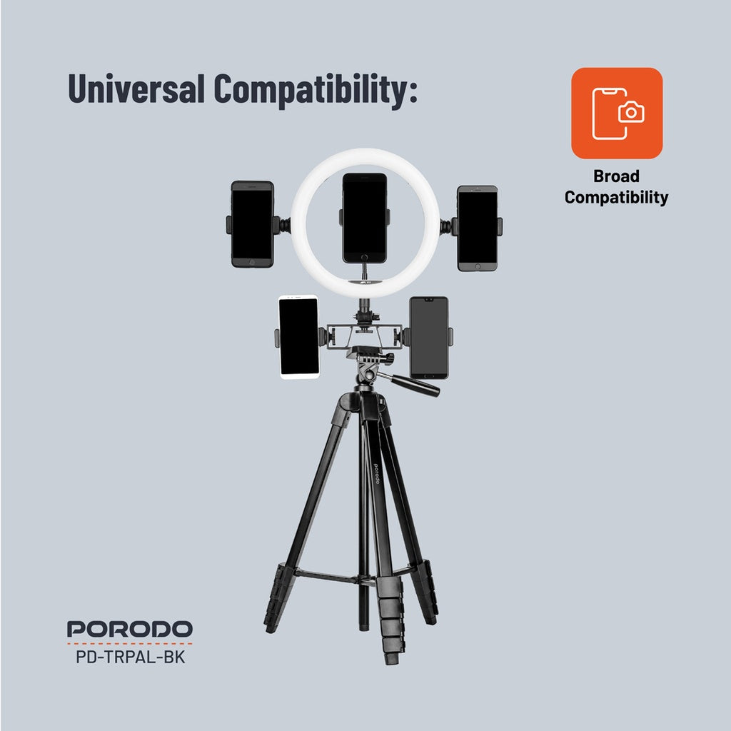 Porodo PD-TRPAL Professional Aluminum Gimbal Tripod 171cm