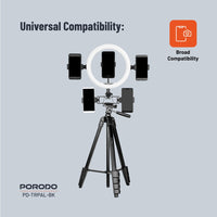 Porodo PD-TRPAL Professional Aluminum Gimbal Tripod 171cm