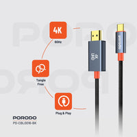 Porodo PD-CBL0016 / PD-CBL0017 Woven HDMI Cable 2m