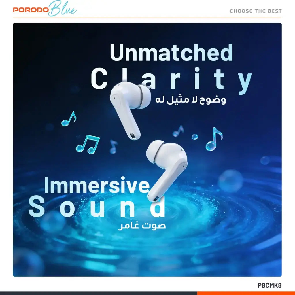 Porodo Blue PBCMK8 Sonica TWS Wireless Earbuds