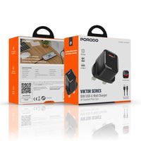 Porodo PD802 Viktor Series 18W QC 3.0 USB-A Wall Charger UK