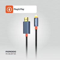 Porodo PD-CBL0016 / PD-CBL0017 Woven HDMI Cable 2m