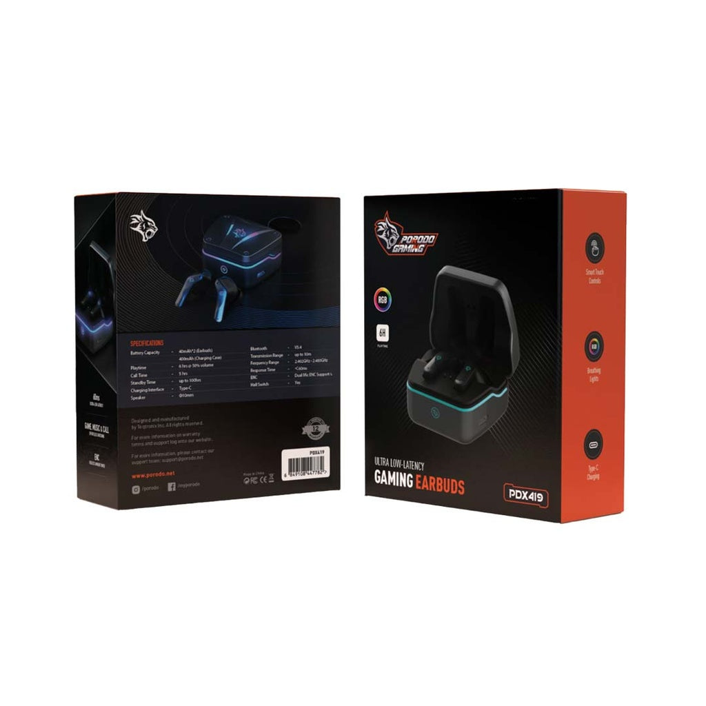 Porodo Gaming PDX419 Ultra Low-Latency Gaming Earbuds
