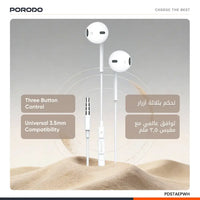 Porodo Soundtec PD-STAEP 3.5mm Stereo Earphones with Mic