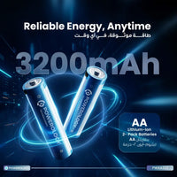 Powerology AA 2-Pack USB-C Rechargeable Batteries