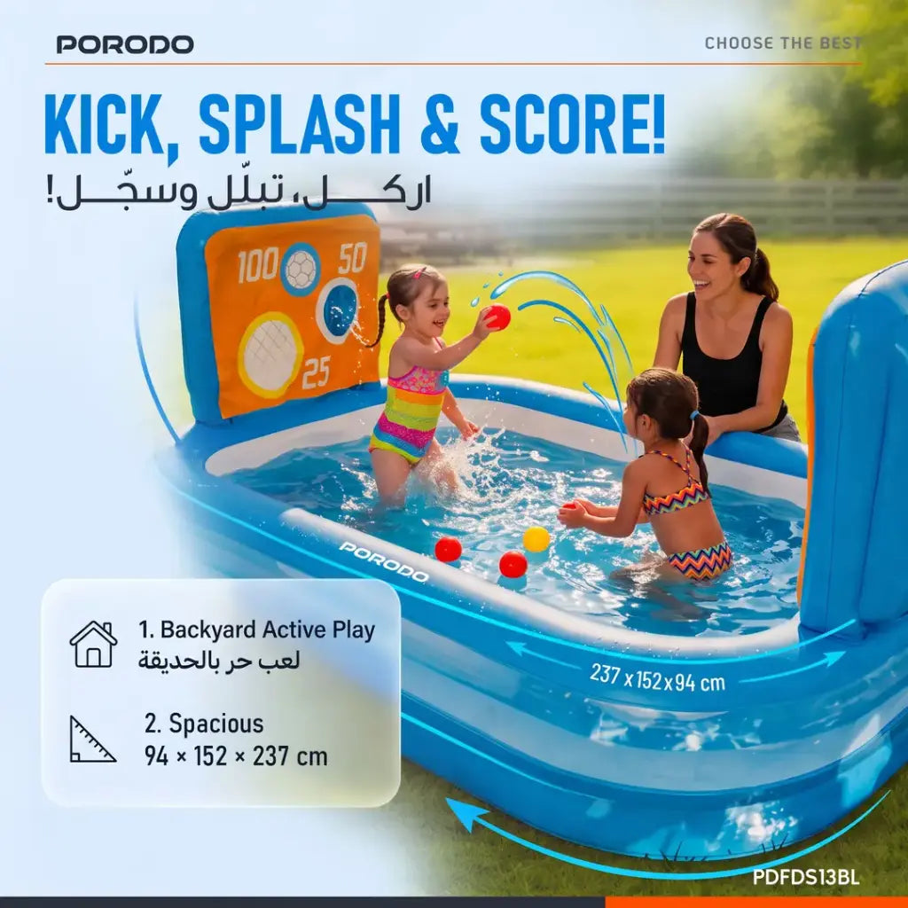 Porodo Lifestyle PDFDS13 Goal Splash Inflatable Football Play Pool