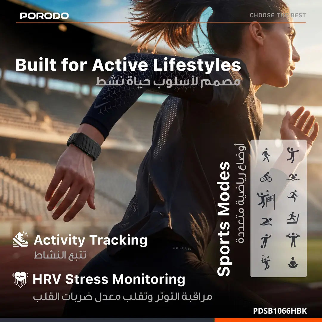 Porodo PDSB1066H TrackFit Apex Screenless Fitness Tracker with ECG