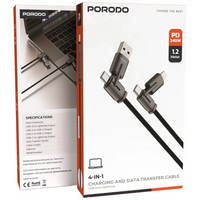 Porodo PDCBL0050 4-in-1 240W Charging & Data Cable 1.2m
