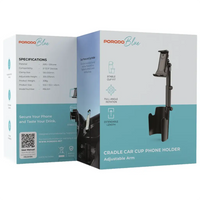 Porodo Blue PBLE01 Cradle Car Cup Phone Holder with Adjustable Arm
