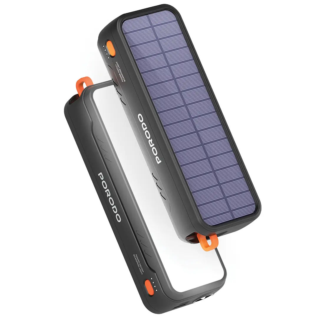 Porodo PDPBAS149 20000mAh Solar Power Bank with Flashlight