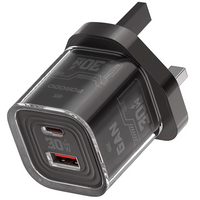 Porodo PDFWCH101 Tezclarte 30W GaN Dual-Port Wall Charger
