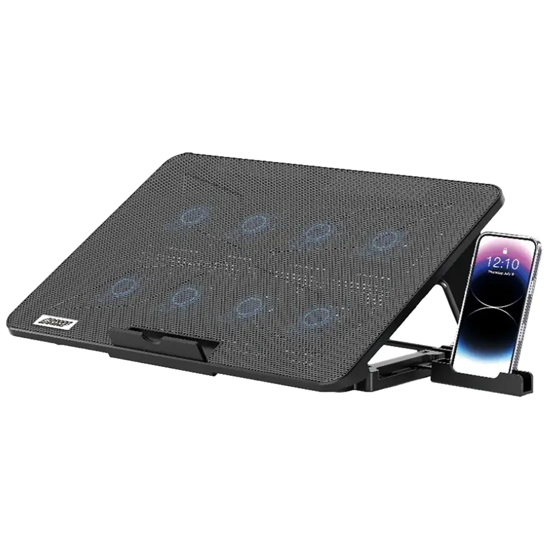 Porodo Gaming PDXF5CP 8-Fan Laptop Cooling Stand with Phone Slot