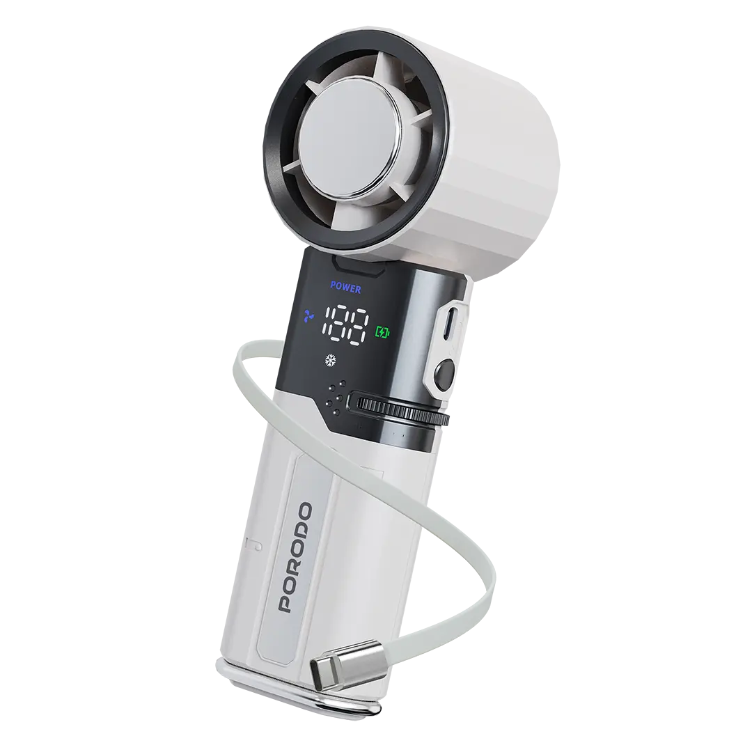 Porodo Lifestyle PDLFSTMF120 Chillo Plus 6000mAh Rechargeable Ice Cooling Fan