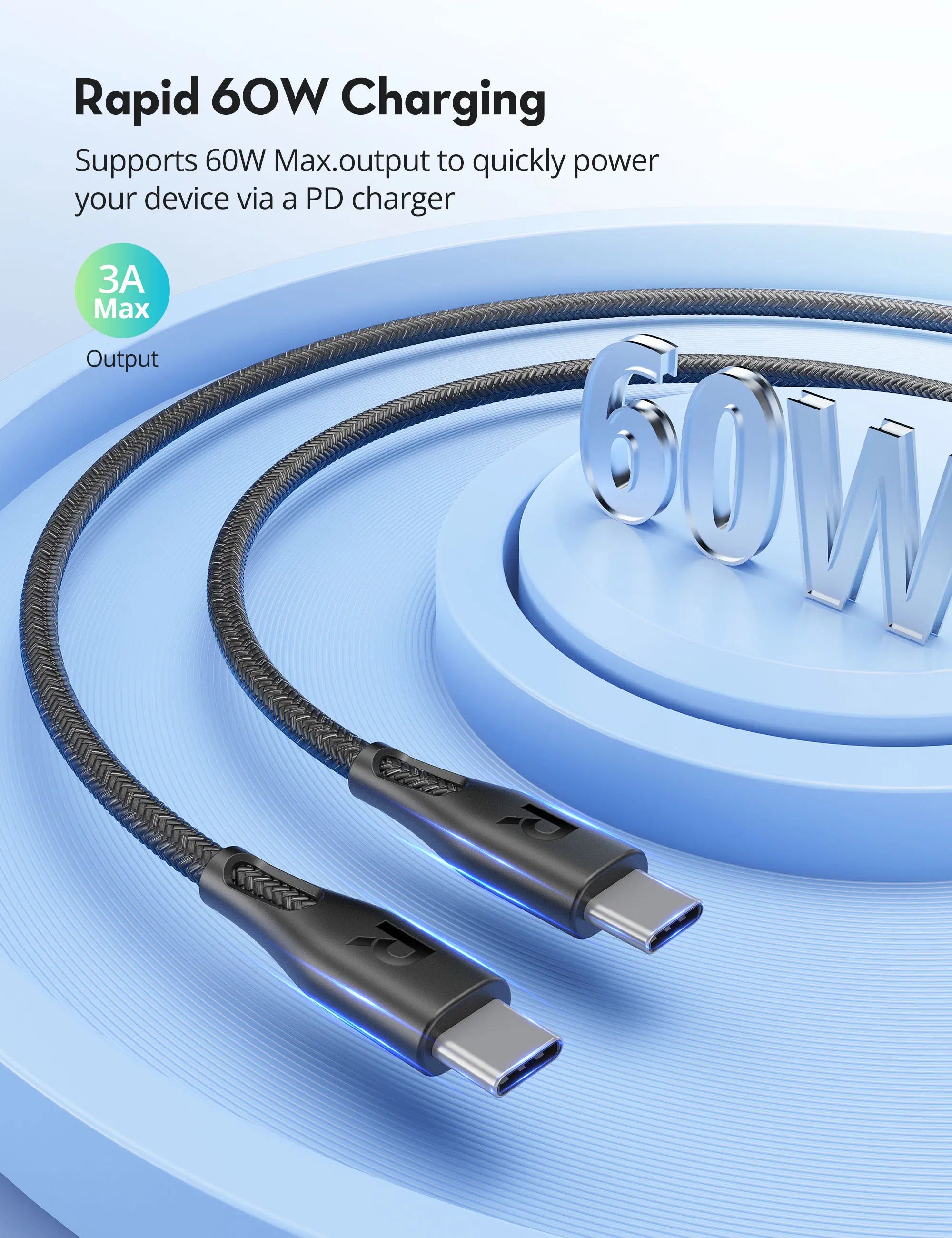 RAVPower 60W USB-C to USB-C Cable