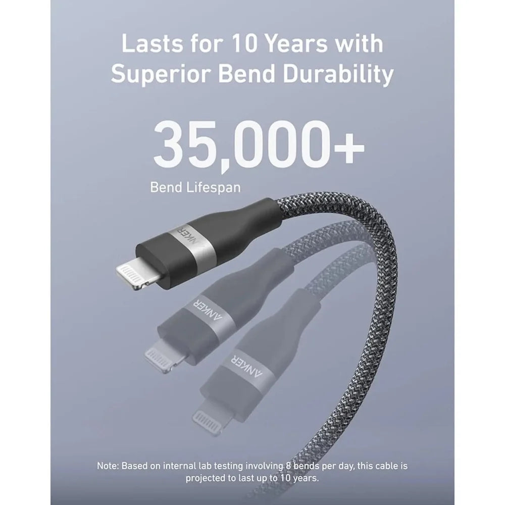 Anker A82B2 USB-C to Lightning PCR-Braided 3ft Cable