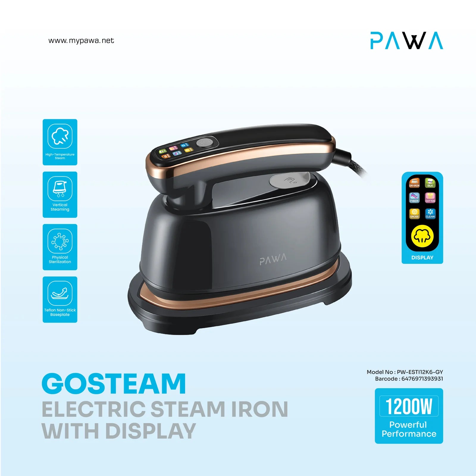 Pawa GoSteam Electrical Steam Iron with Display