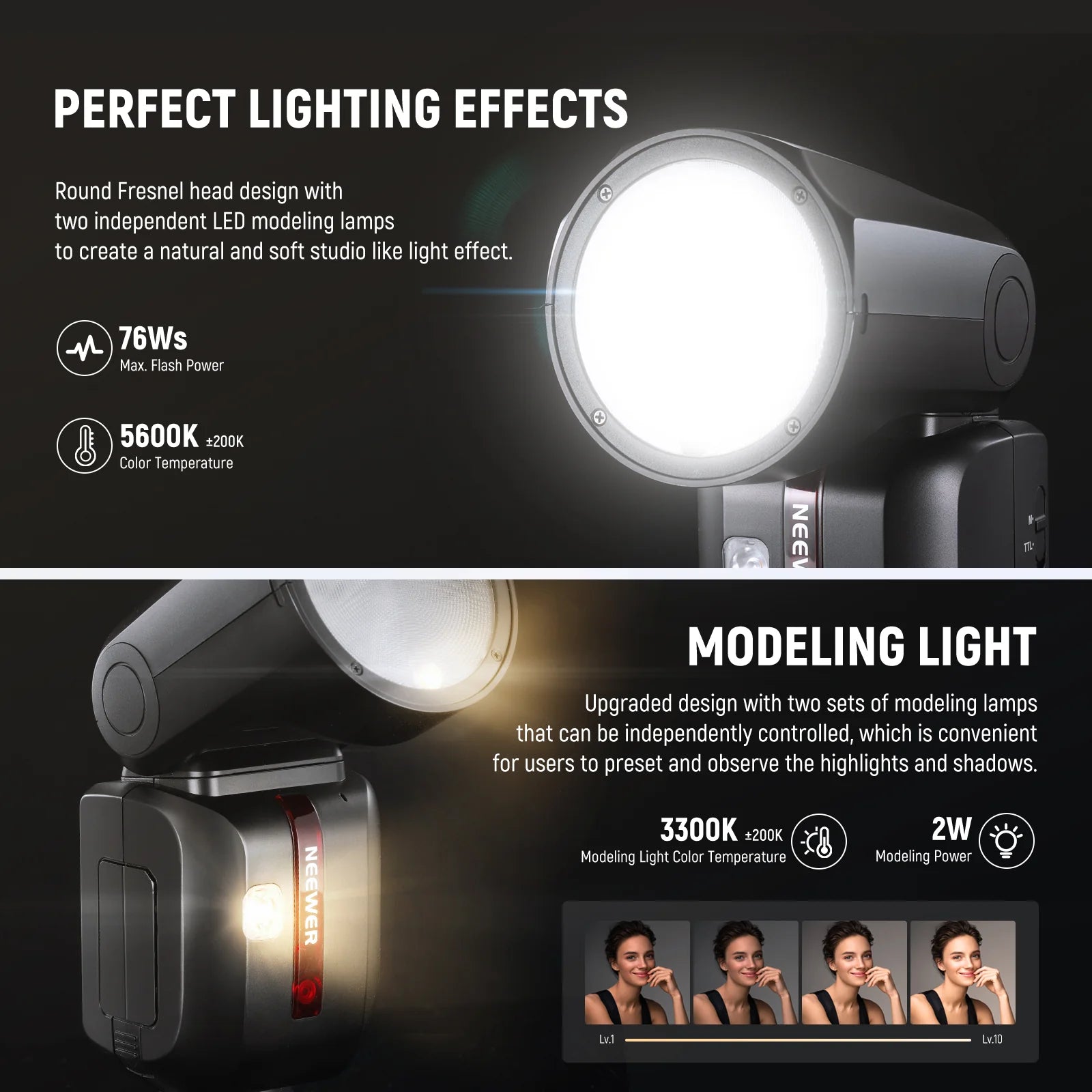 Neewer Z2-S TTL Round Head Flash Speedlite