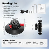 Neewer 6" Camera or Phone Suction Cup Mount
