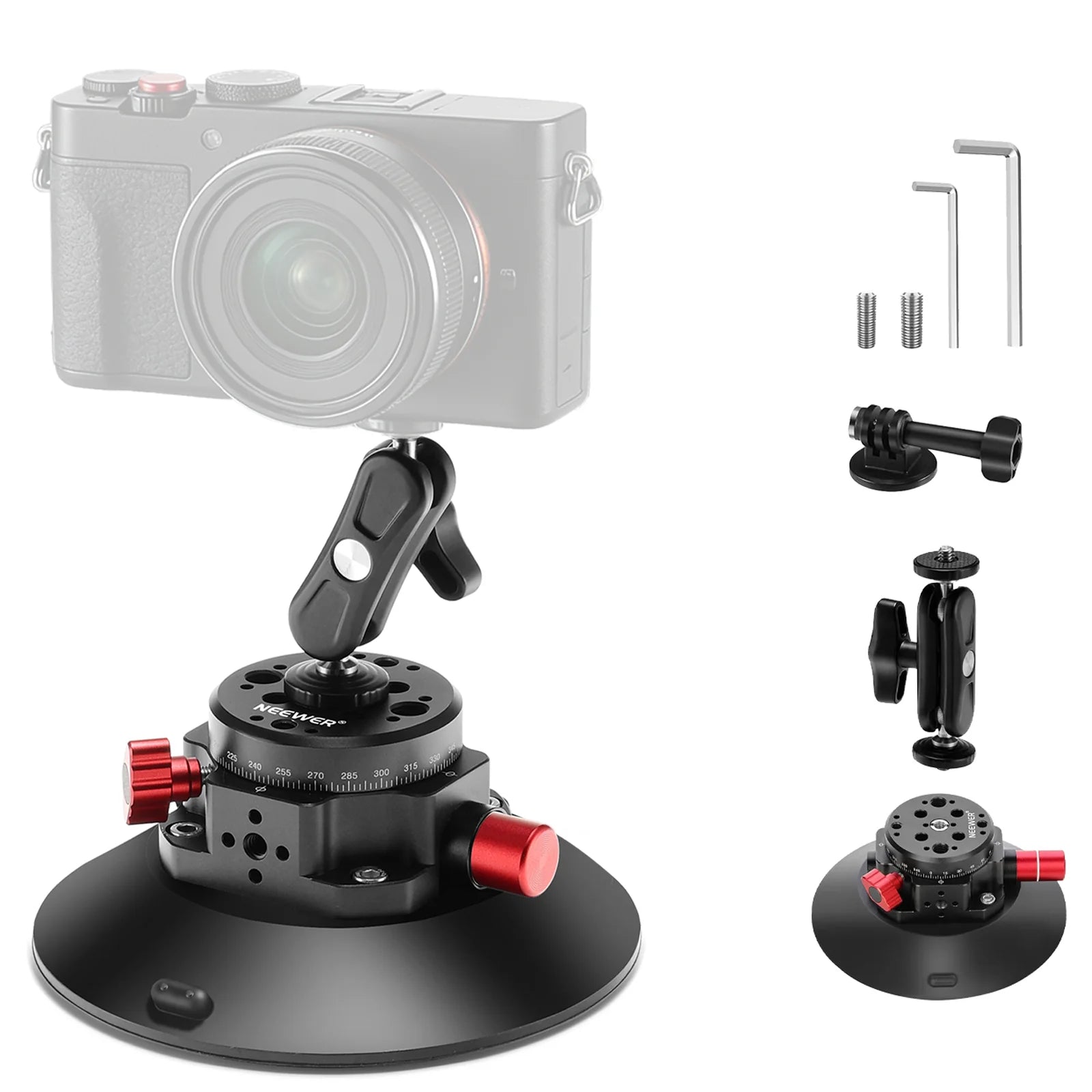 Neewer 6" Camera or Phone Suction Cup Mount
