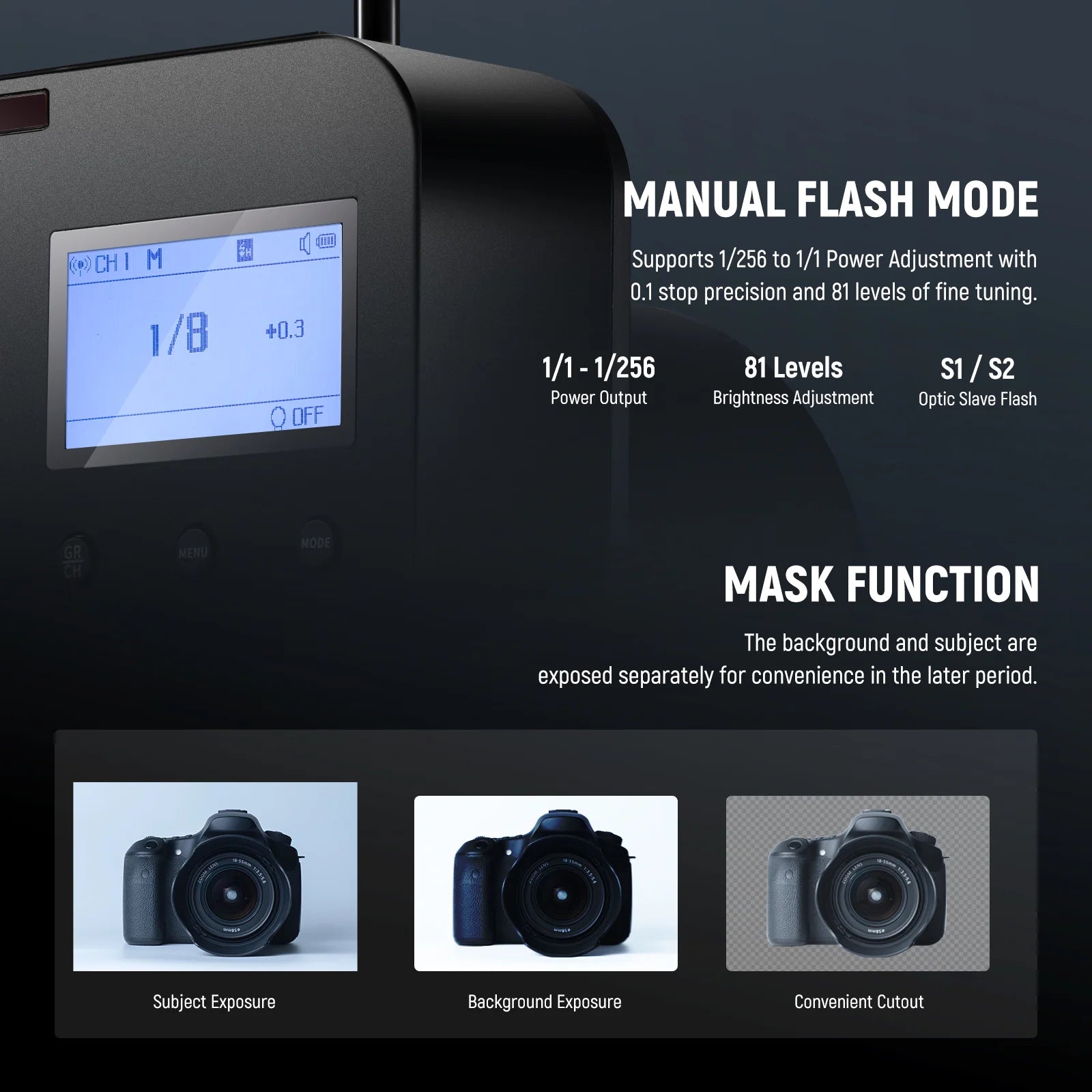 Neewer Q4 400W 2.4G TTL Flash with Battery