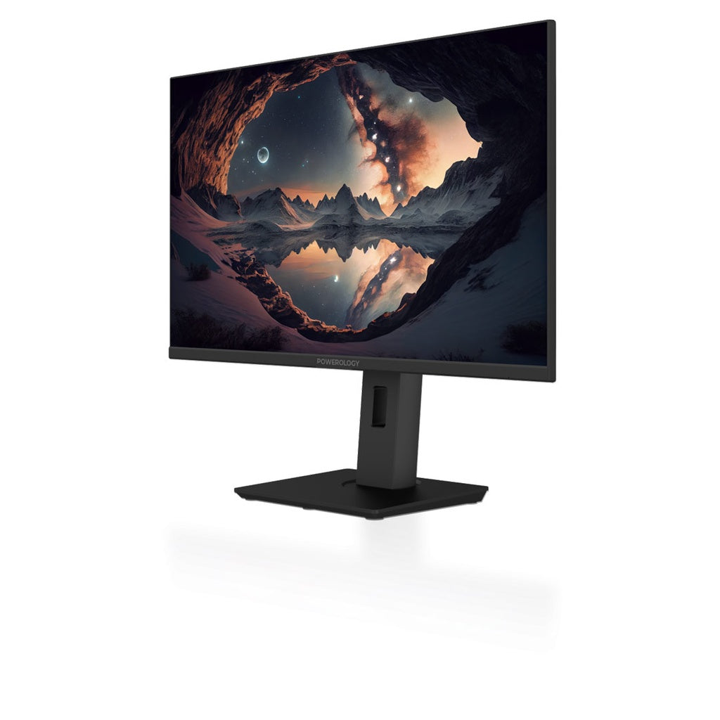 Powerology 27" 4K UHD Monitor Adjustable Rotating Stand - Black