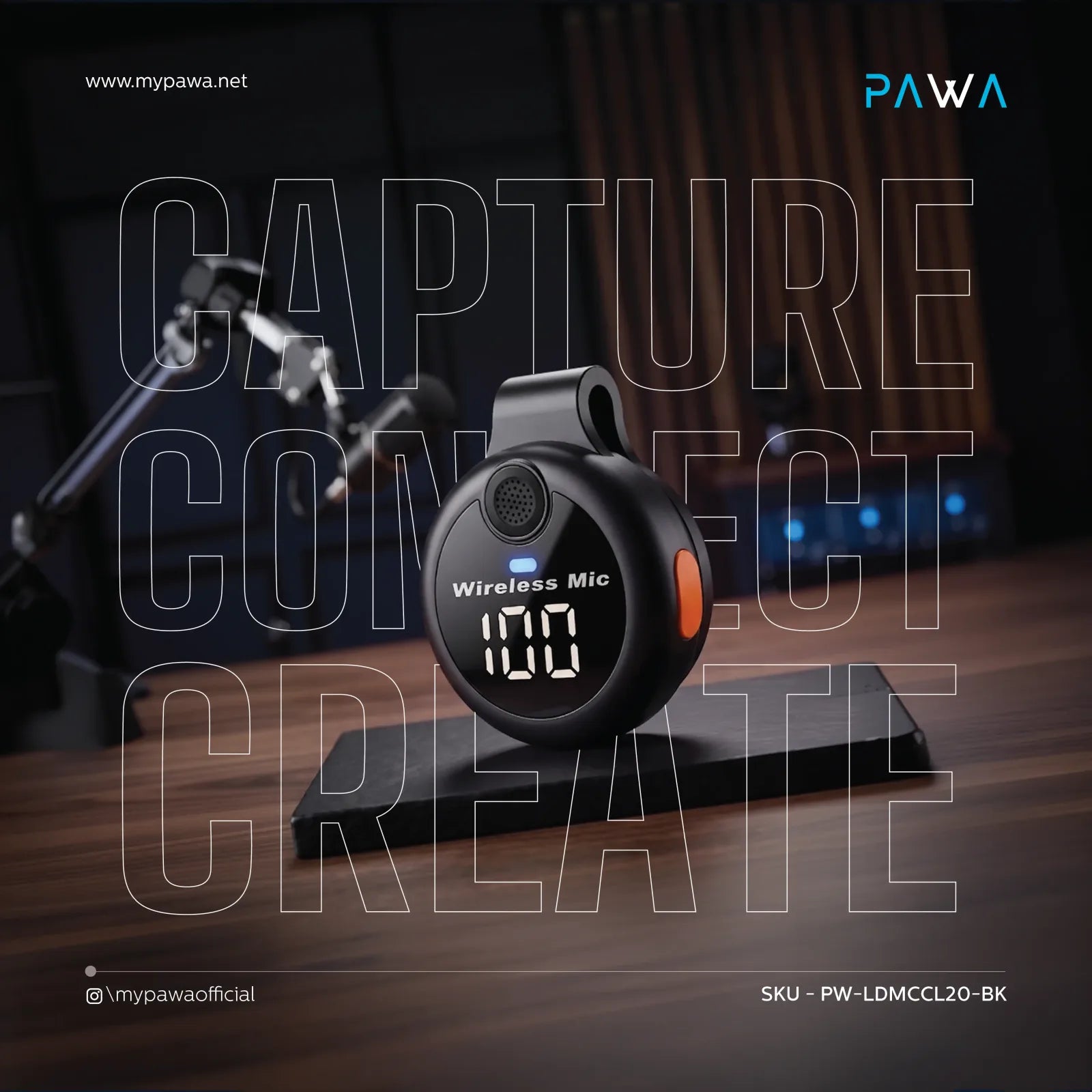 Pawa ClipGo Wireless Microphone with AI Noise Reduction Type-C + Lightning