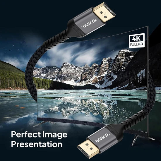 Mowsil MODB2 DisplayPort 1.2 4K@60Hz Braided Cable 2M