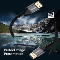 Mowsil MODB2 DisplayPort 1.2 4K@60Hz Braided Cable 2M
