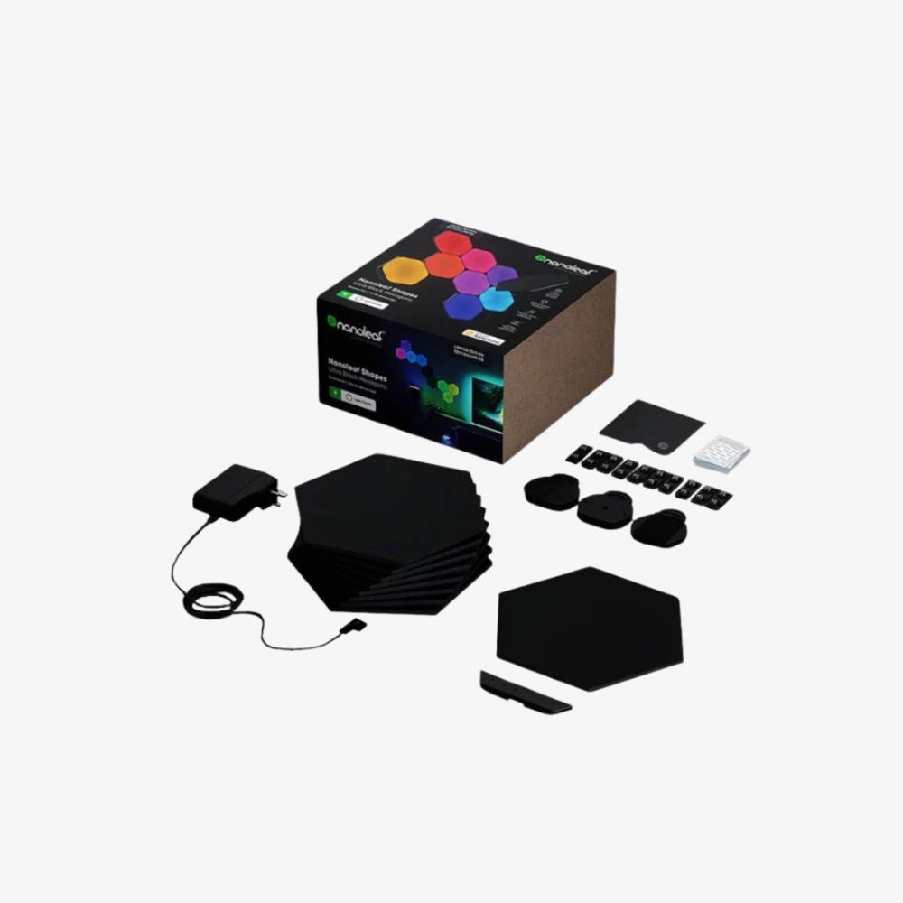 Nanoleaf Shapes Hexagon Starter Kit – 9 Panels (Ultra Black, Limited Edition) - Techty