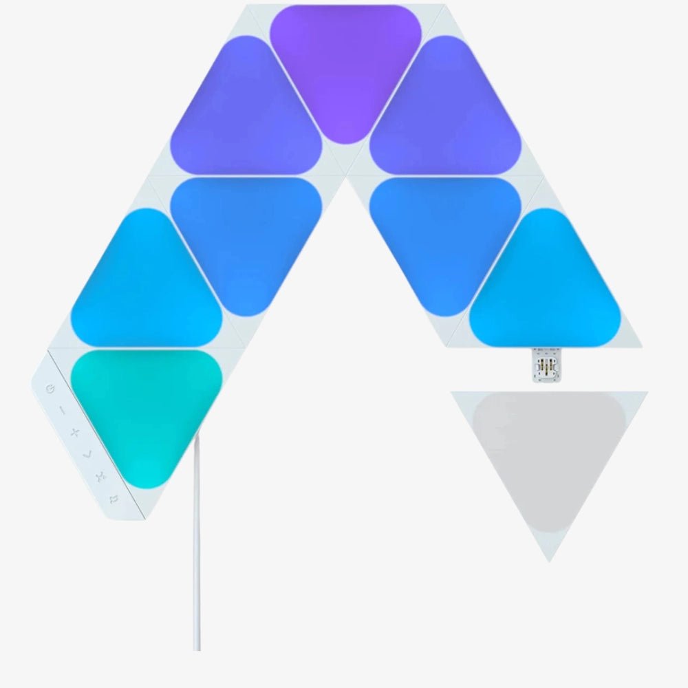 Nanoleaf Shapes Mini Triangles Starter Kit Smart WiFi LED Panel System w/ Music Visualizer - 9 Pack UK - White - Techty