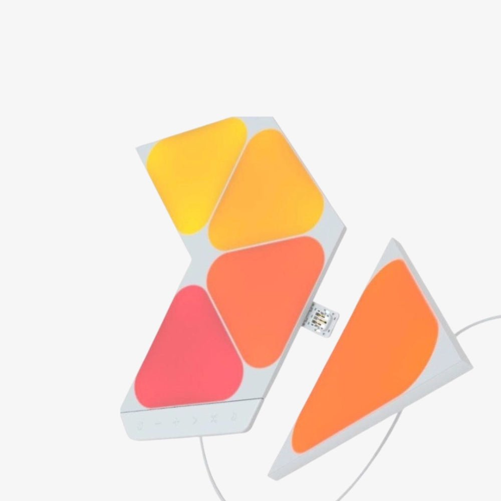 Nanoleaf Shapes Mini Triangles Starter Kit Smart WiFi LED Panel System w/ Music Visualizer - 9 Pack UK - White - Techty